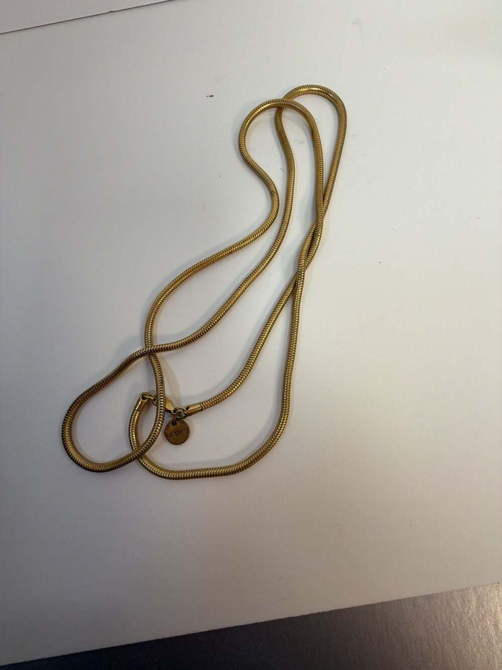 Hultquist Gold Tone Snake Chain Necklace